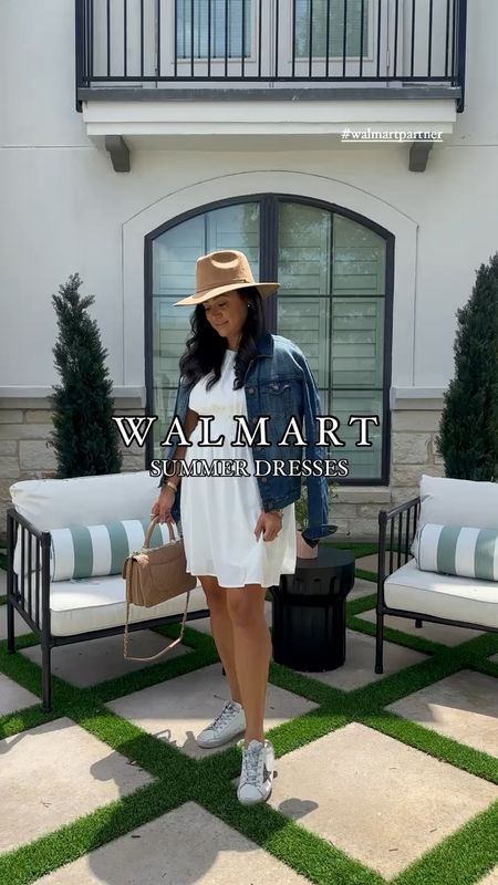 Comment SHOP! Y’all I found the cutest summer dresses on the @walmartfashion website!! #walmartpartner #walmartfashion 

They come in so many different colors and are perfect for these warm days! You can dress them up or down! You can wear heels, wedges, cowboy boots, boots and sandals with any of these! I also found this cute denim jacket you can throw over your shoulders and some fun accessories to add to your outfit! 👗💅

#LTKVideo #LTKxWalmart #LTKOver40