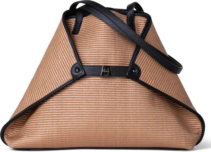Akris AI Medium Raffia & Leather Shopper | Nordstrom | Nordstrom