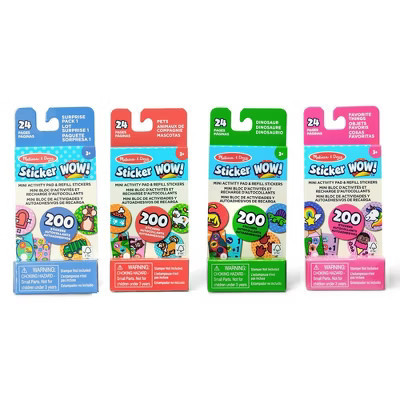 Sticker WOW!™ Mini Activity Pad and Refill Stickers 4-Pack (Dinosaur, Pets, Favorite Things, Surprise Pack 1): Animals Theme, 1200 Count | Target