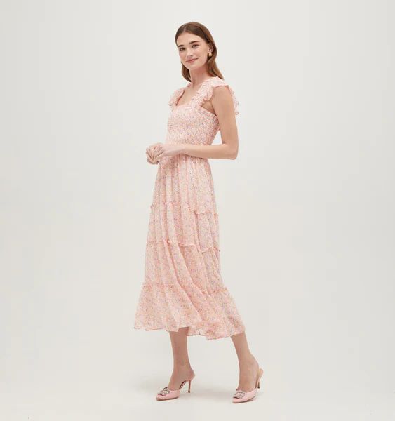 The Ellie Nap Dress - Pansy in Pink Multi Georgette | Hill House Home