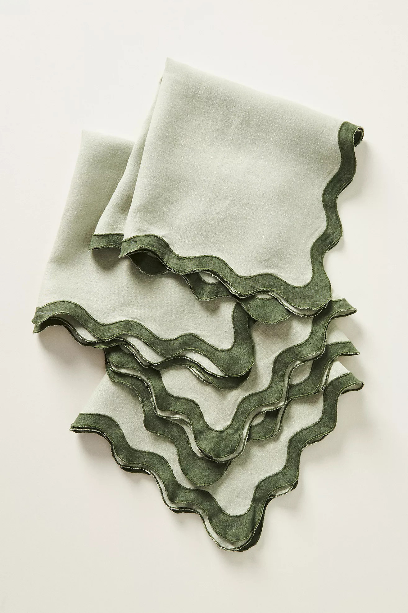 Bed Threads Scalloped Linen Napkins, Set of 4 | Anthropologie (US)
