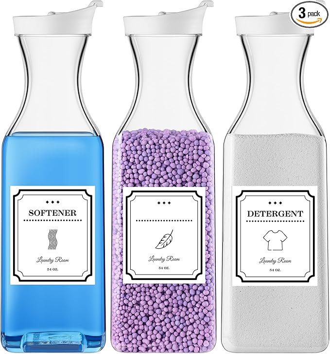 Laundry Detergent Dispenser,54oz Fabric Softener Dispenser,Plastic Liquid Laundry Detergent Conta... | Amazon (US)