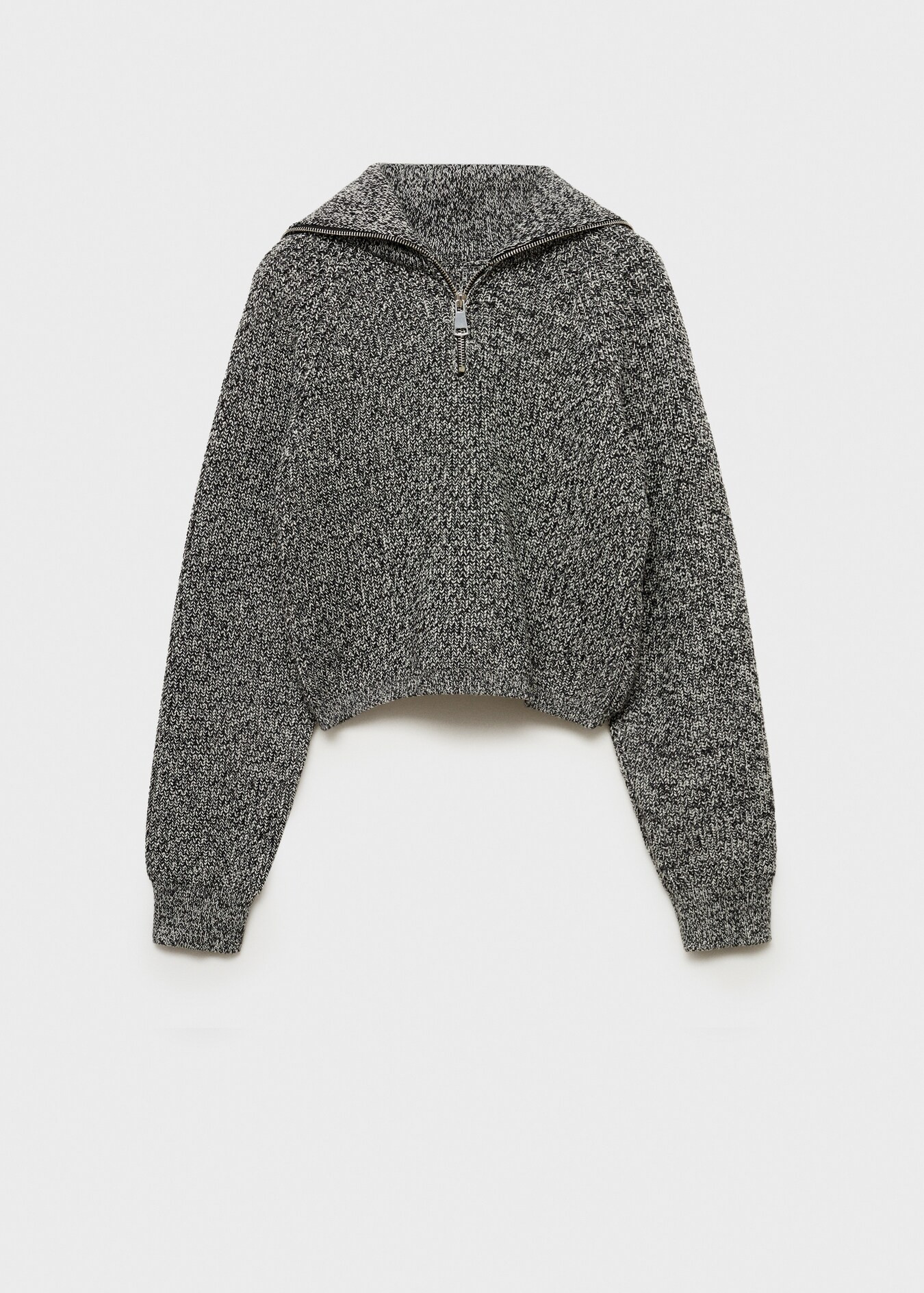Zip flecked sweater - Women | MANGO United Kingdom | MANGO (UK)