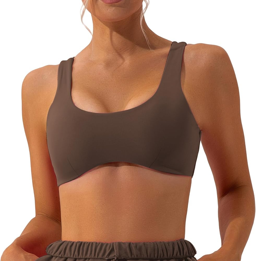 ABOCIW Womens Scoop Neck Sports Bra Padded U Back Medium Impact Fitness Gym Yoga Bra Workout Crop... | Amazon (US)