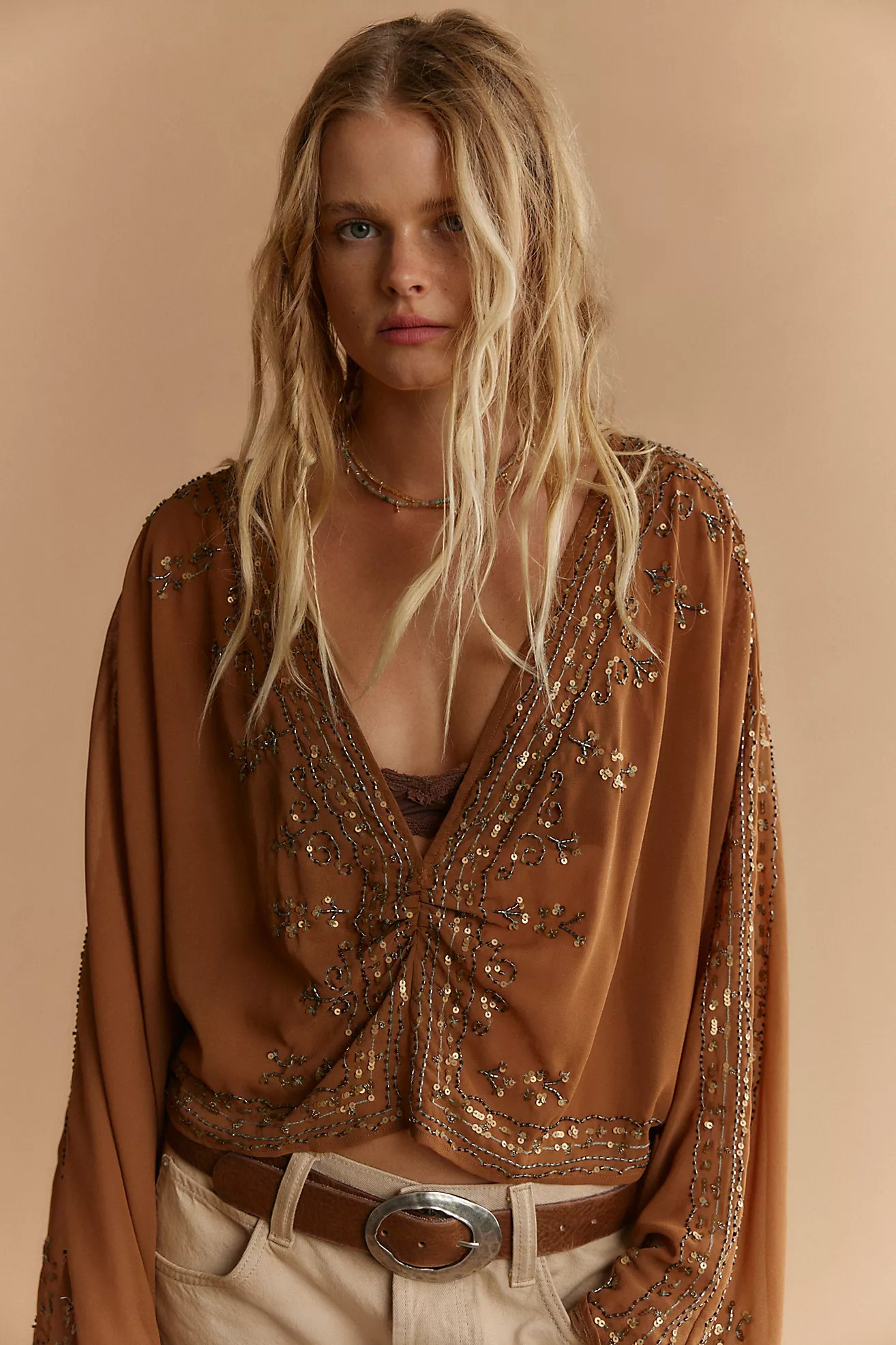 Calla Embellished Cape Top | Free People (Global - UK&FR Excluded)