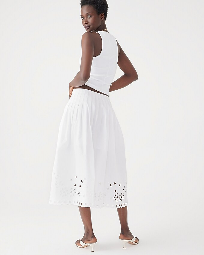 Eyelet-hem midi skirt | J. Crew US