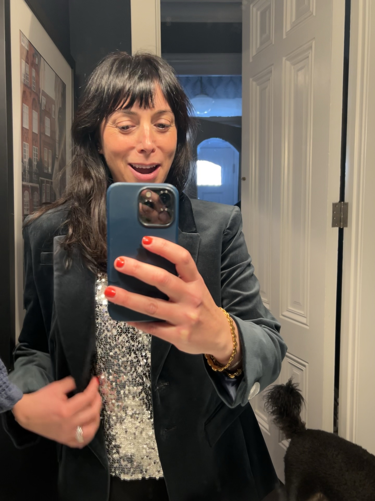 Holiday outfit ideas on a budget. This velvet jacket is on sale and so cute! Sized up to a 6. Sparkle top is from JCrew and comes in multiple colors. 

#LTKHoliday #LTKSeasonal #LTKsalealert