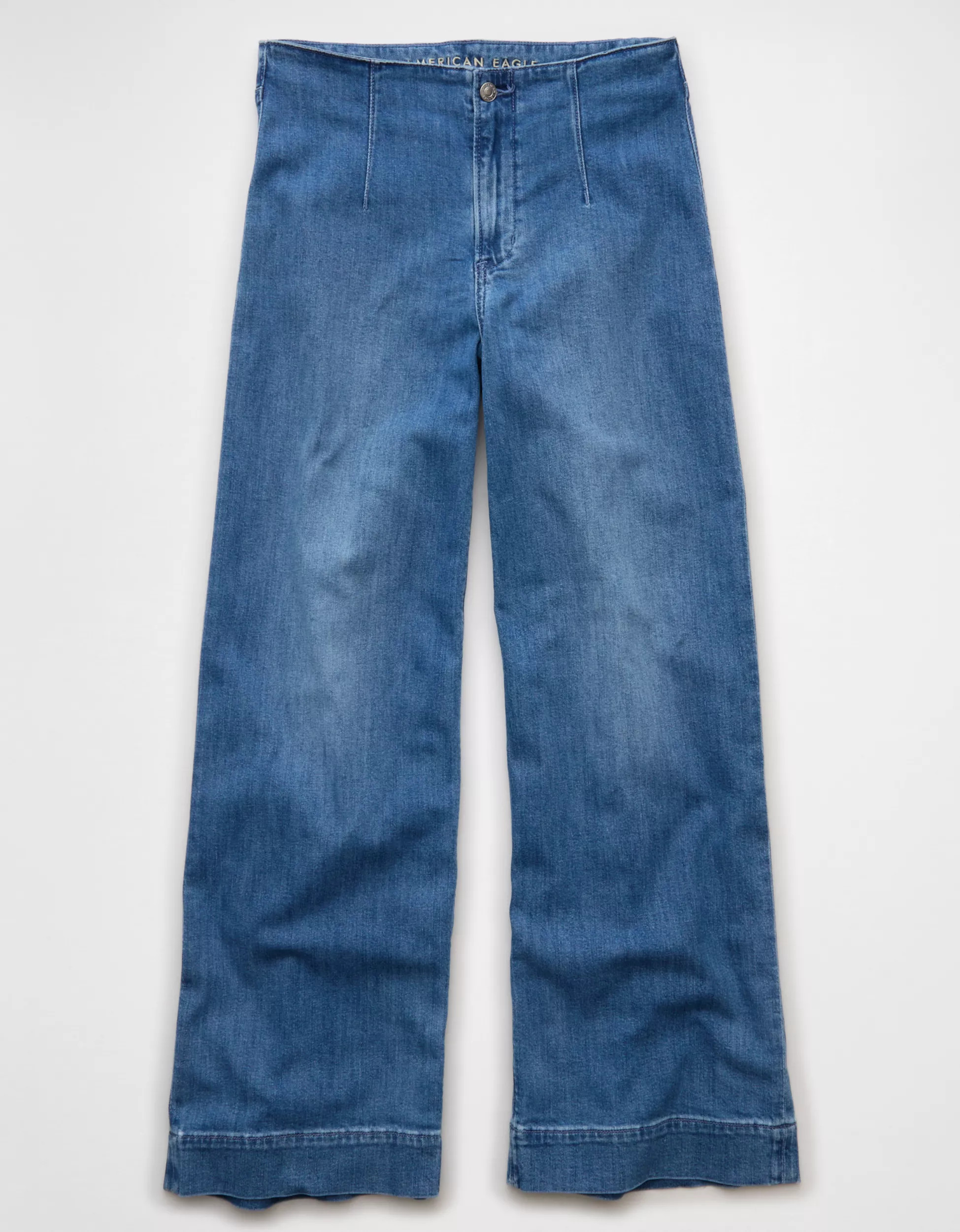 AE Dreamy Drapey Stretch Super High-Waisted Baggy Wide-Leg Jean | American Eagle Outfitters (US & CA)