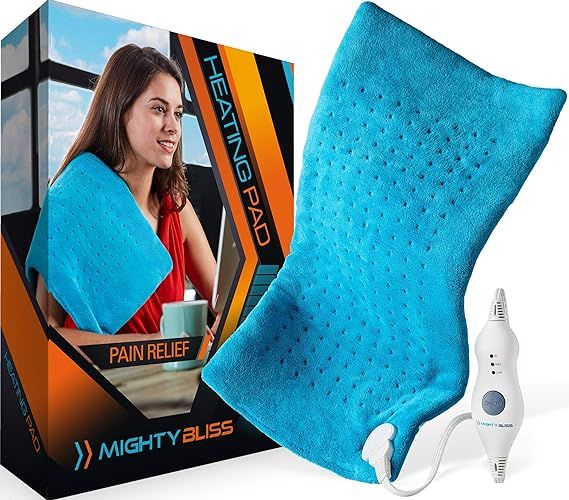 MIGHTY BLISS Large Electric Heating Pad for Back Pain and Cramps Relief -Extra Large [12"x24"] - ... | Amazon (US)