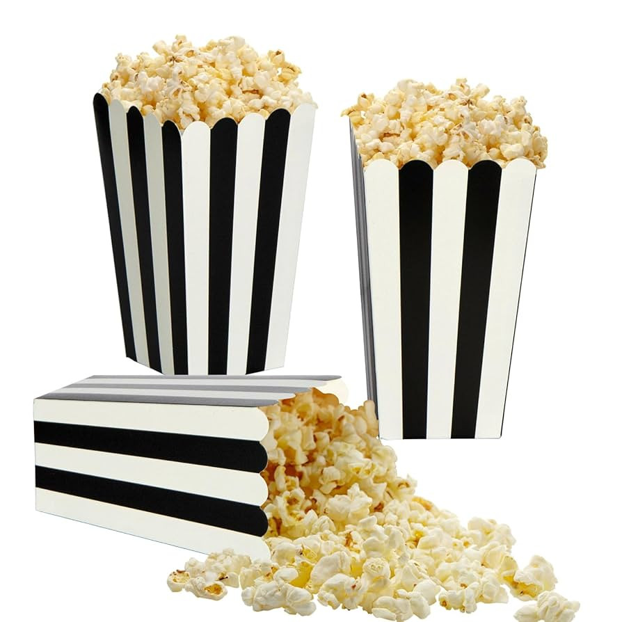 24 Pack Striped Popcorn Boxes - Carnival Parties Mini Paper Popcorn and Candy Containers, Party S... | Amazon (US)