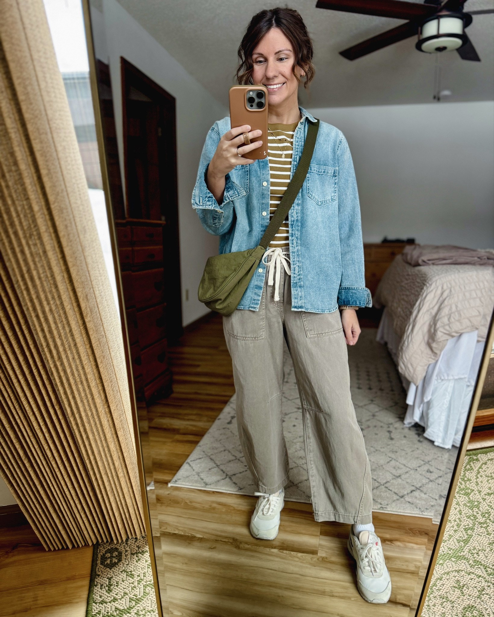 Small in my tee, xs petite/short in my pants, 6.5 in my sneakers. 
My denim shirt is older so linked lots of options!
My bag is also older so linked other options. 

#LTKPetite #LTKgrwm #LTKootd