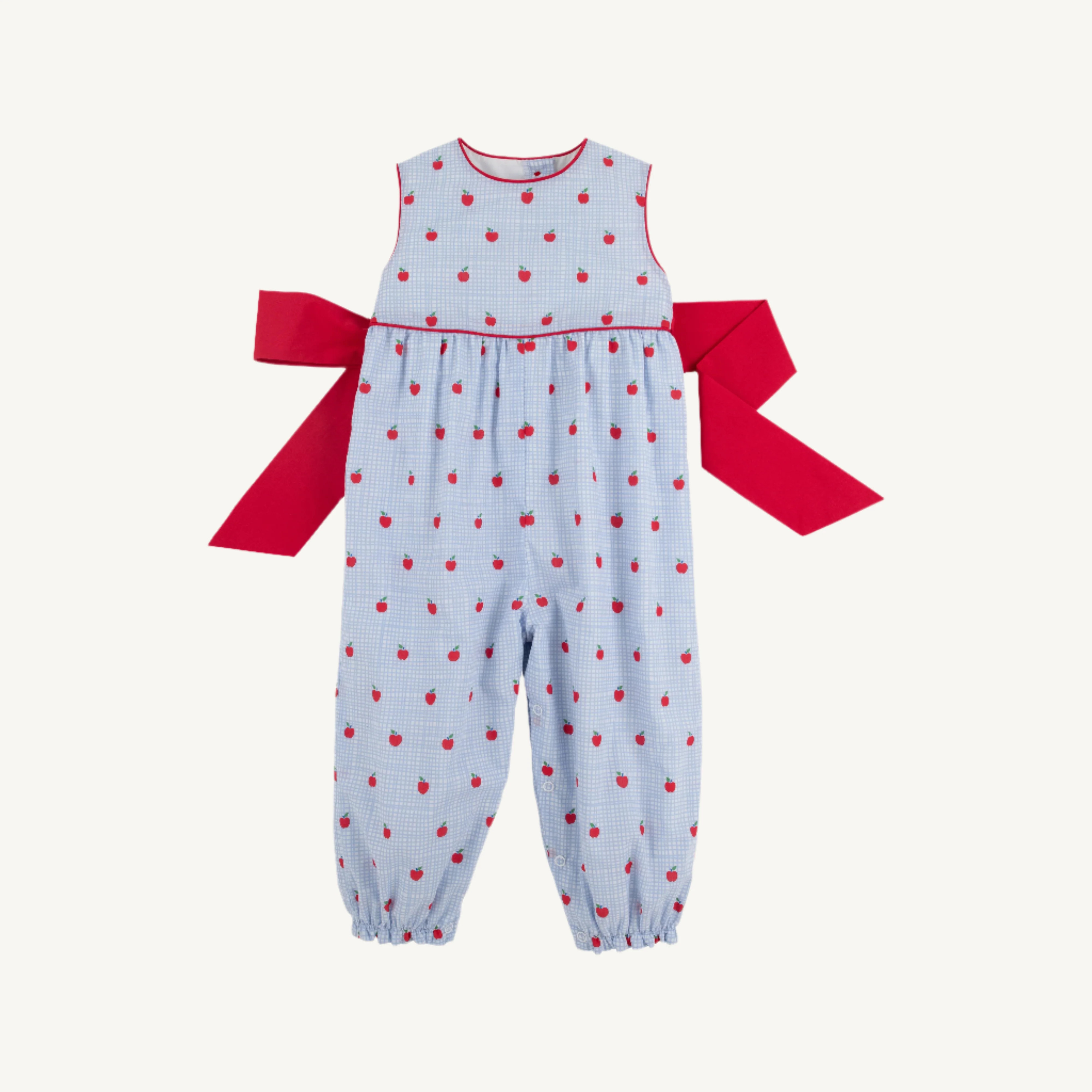 Sleeveless Rebecca Romper - Apple of My Eye with Richmond Red | The Beaufort Bonnet Company