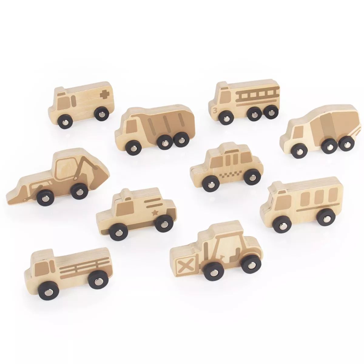 Guidecraft Mini Wooden Vehicles - Set of 10 | Target