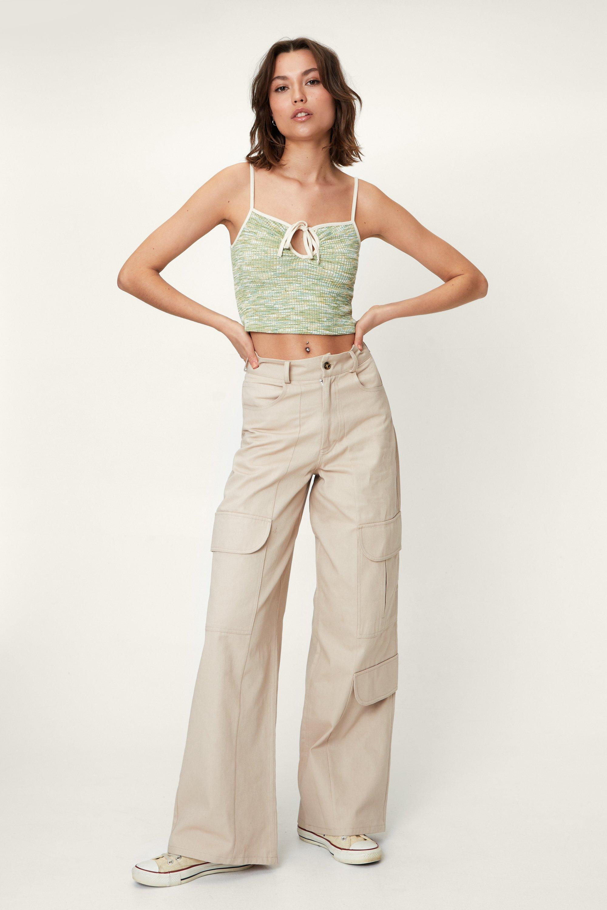 3 Pocket Wide Leg Puddle Hem Cargo Trouser | Nasty Gal (US)