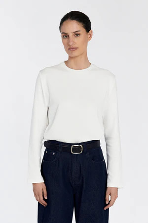 SIGNATURE OFF WHITE LONG SLEEVE TEE | DISSH