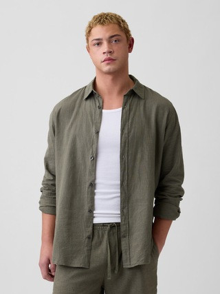 Linen-Blend Shirt in Standard Fit | Gap Factory