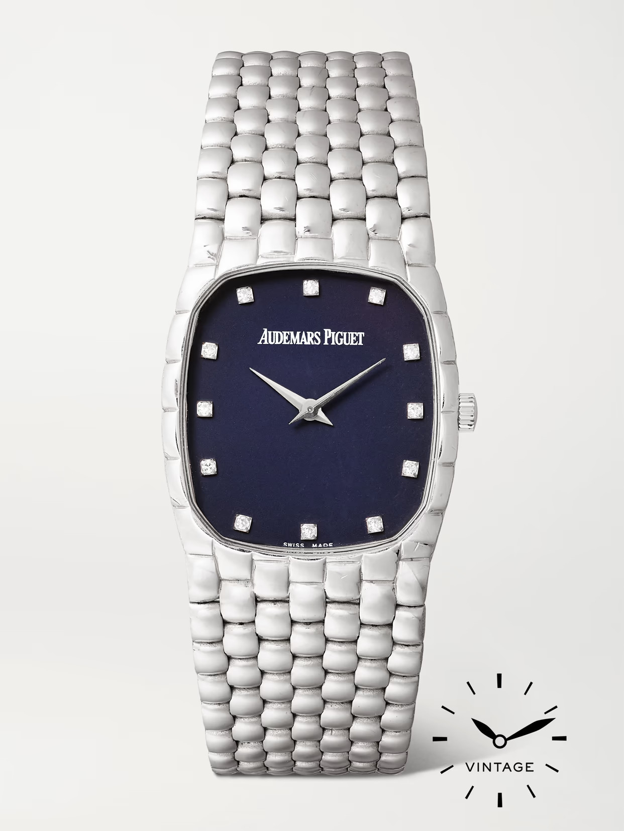 Keeper Vintage - + Audemars Piguet Vintage 1970s Cobra Hand-wound 26mm 18-karat White Gold Diamond Watch - Silver | NET-A-PORTER (US)