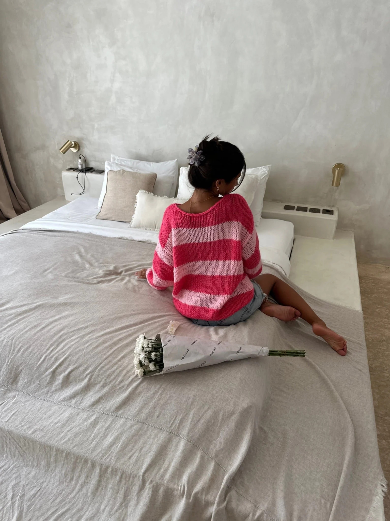 Double Pink Forget Me Not Jumper | Kiwi and Co