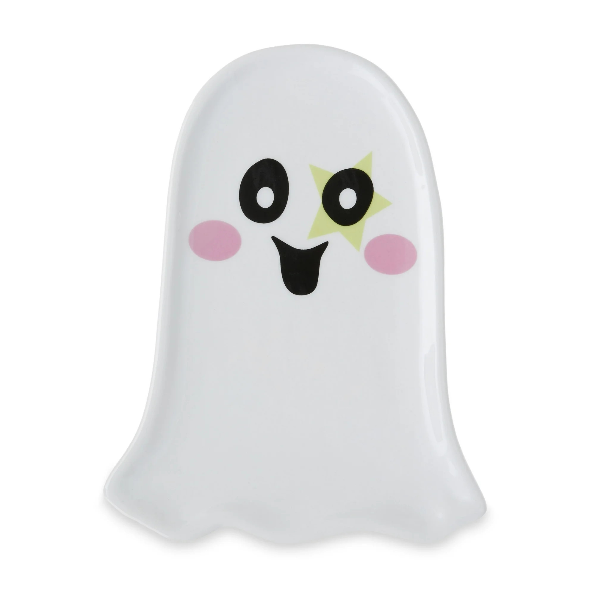 Halloween Dolomite Ghost Trinket Plate Tabletop Decoration, White, 5.3 in x 0.5 in x 7 in, by Way... | Walmart (US)
