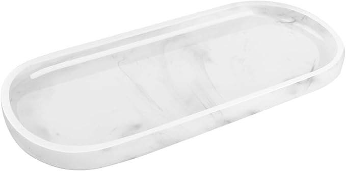Luxspire Bathroom Vanity Tray, Toilet Tank Oval Storage Tray, Resin Handmade Bathroom Bathtub Kit... | Amazon (US)