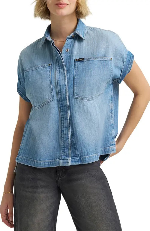 Roll Sleeve Denim Utility Shirt in Stalled Out at Nordstrom, Size Medium | Nordstrom