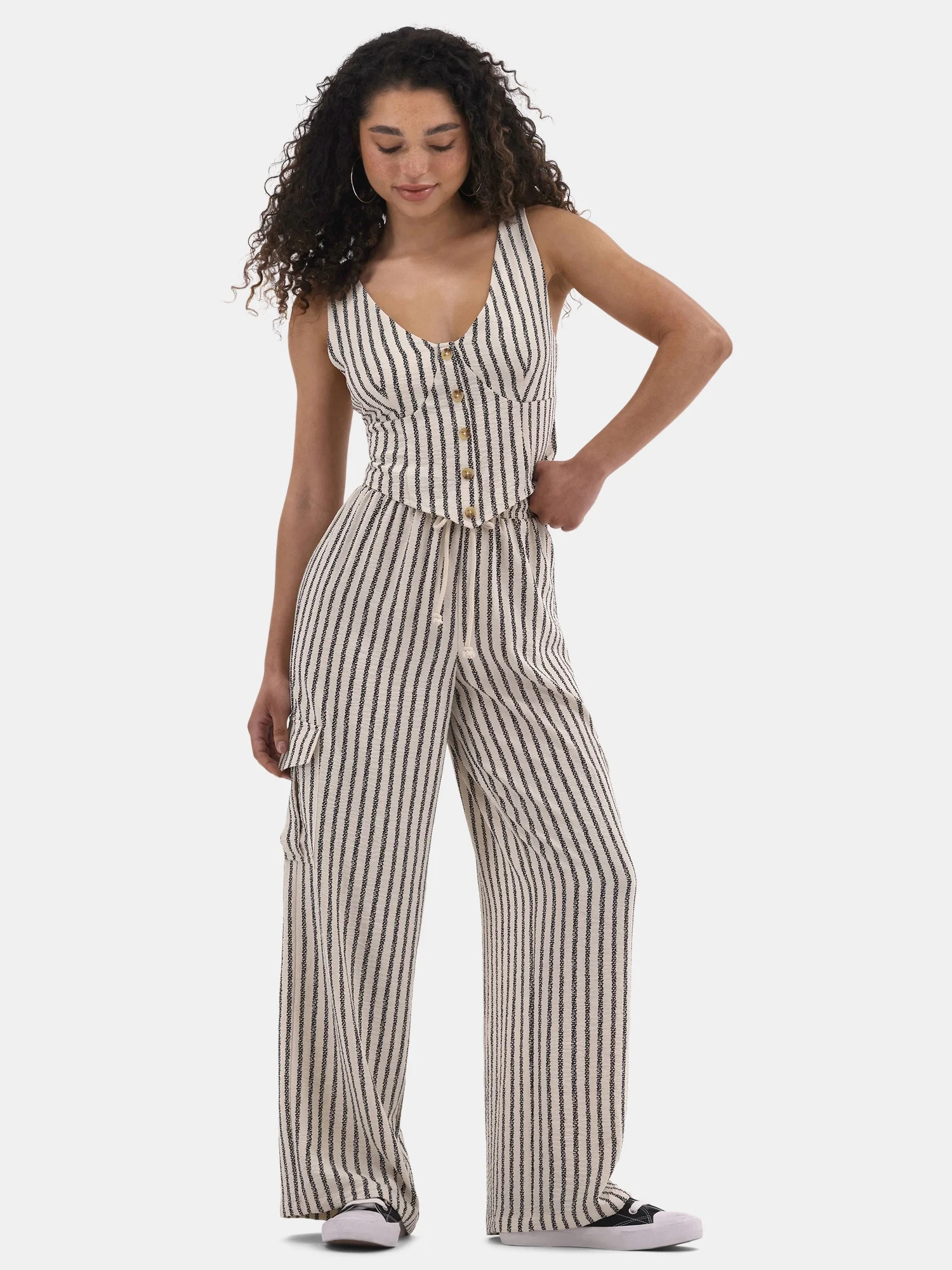 No Boundaries Vest and Cargo Pants Outfit Set, 2-Piece, Women's and Women's Plus | Walmart (US)