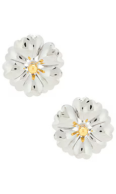 Epifene Large Flower Earrings in Silver & Gold from Revolve.com | Revolve Clothing (Global)