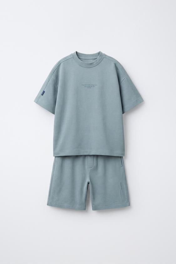 INTERLOCK T-SHIRT AND BERMUDA SET | Zara Canada