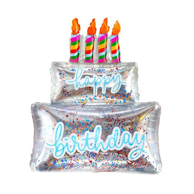 Packed Party 'Have Your Cake' 3'H Happy Birthday Cake Shaped Confetti Filled Mylar Balloon - Walm... | Walmart (US)