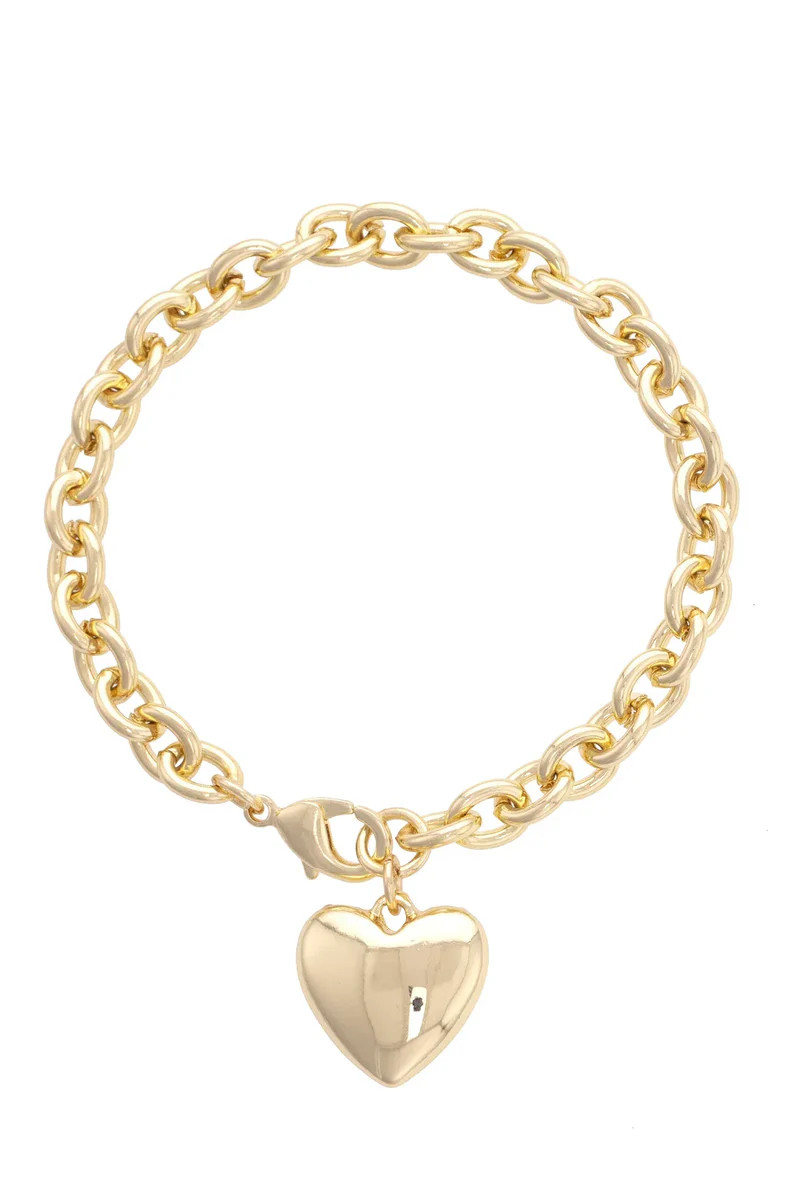 Hererra Mini Puffy Heart Bracelet in Shiny Gold | CANVAS
