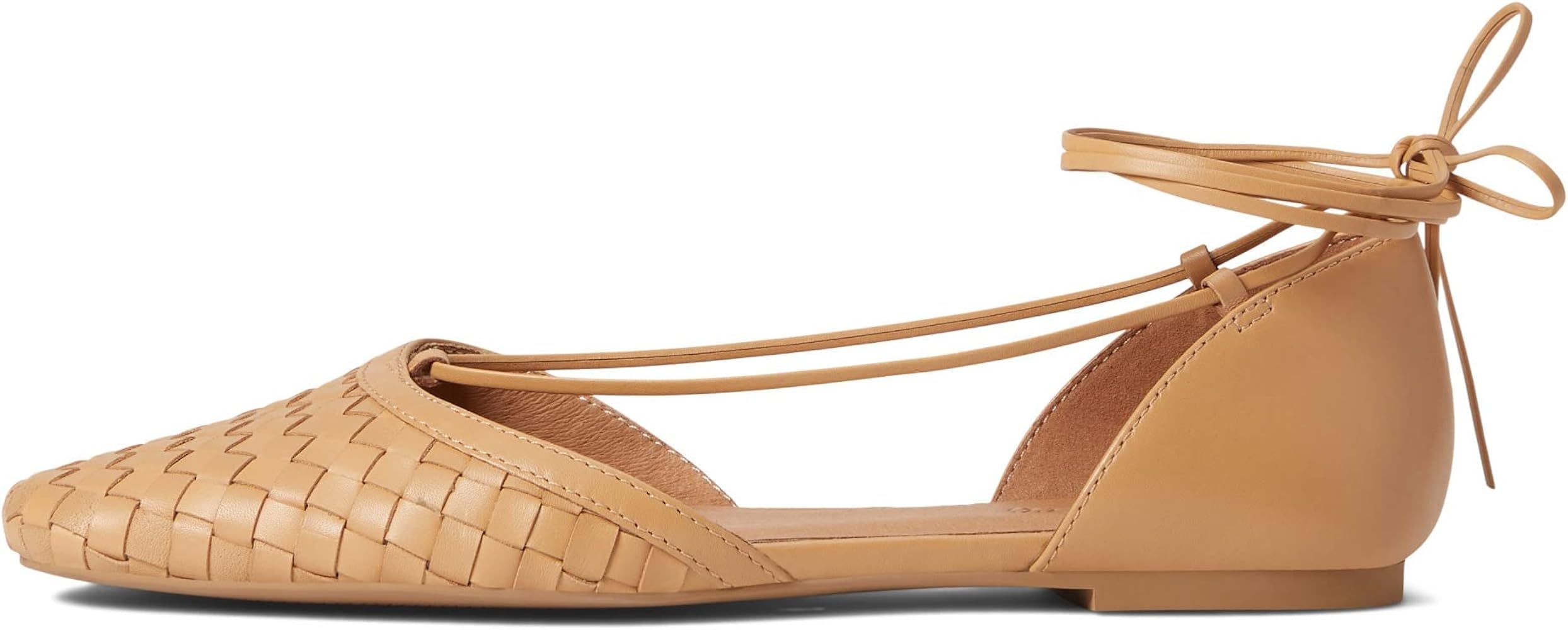 Madewell The Celina Lace-Up Flat in Woven Leather | Amazon (US)