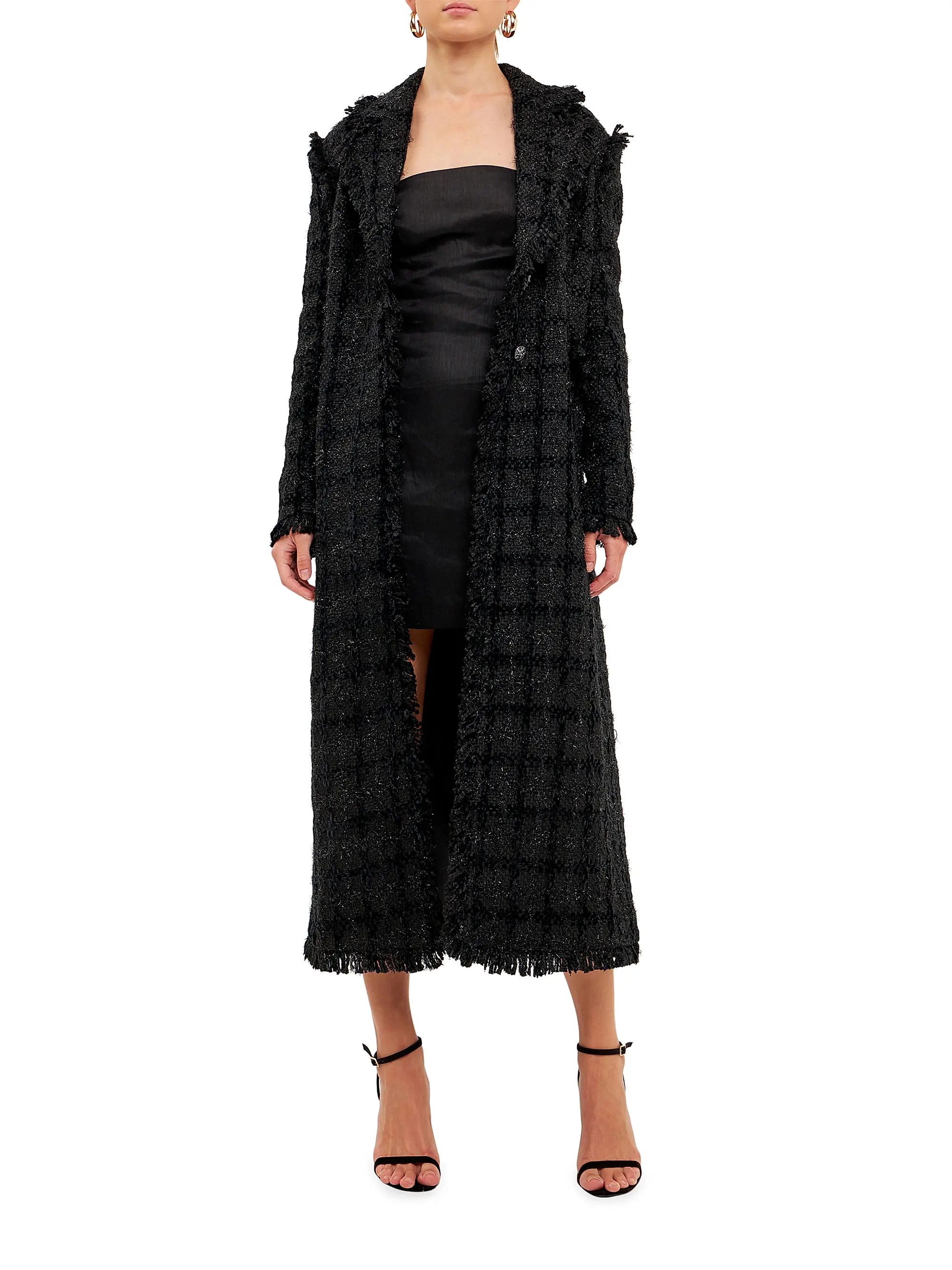 Long Tweed Coat | Saks Fifth Avenue