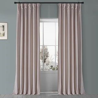 Exclusive Fabrics Heritage Plush Velvet Single Curtain Panel - 50 X 96 - wild rose | Bed Bath & Beyond