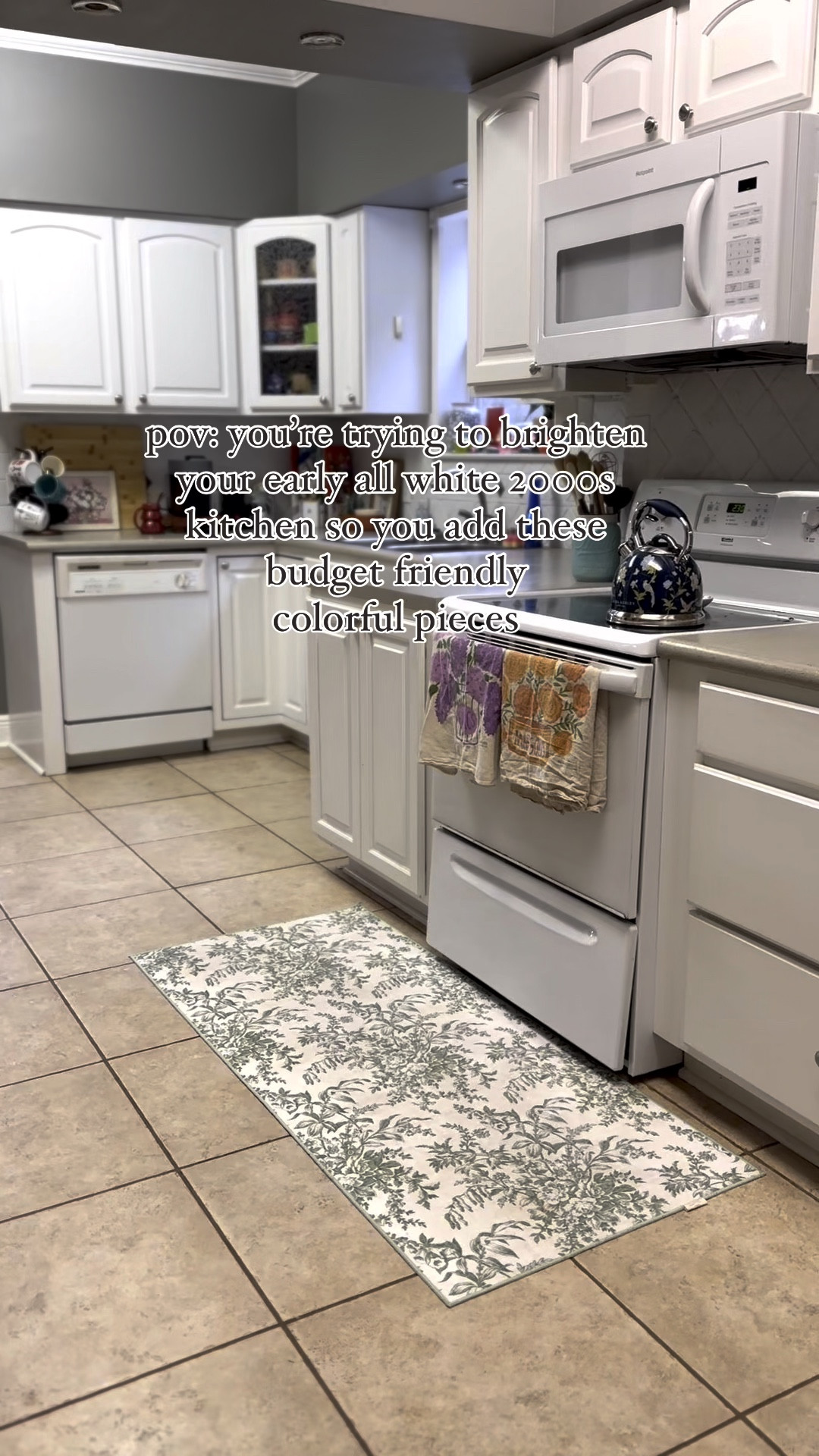 Cozying up this slightly outdated early 2000s kitchen with a few affordable and colorful pieces ✨

#LTKWatchNow #LTKHome #LTKFindsUnder50