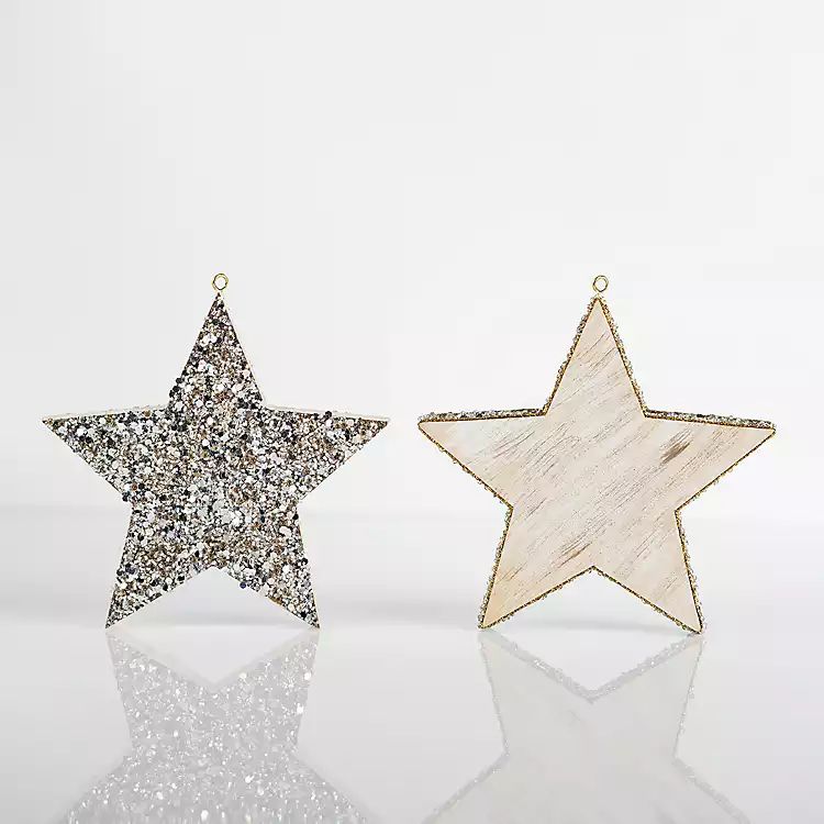 New! Wooden Glitter Star Ornaments | Kirkland's Home