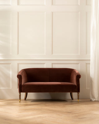 Clemence Settee 60" (Ready to Ship) Velvet/Praline Velvet/Chestnut | McGee & Co. (US)