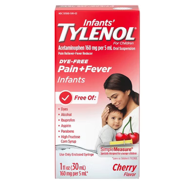 Tylenol Infant Dye-Free General Pain Reliever - Cherry - 1 fl oz | Target