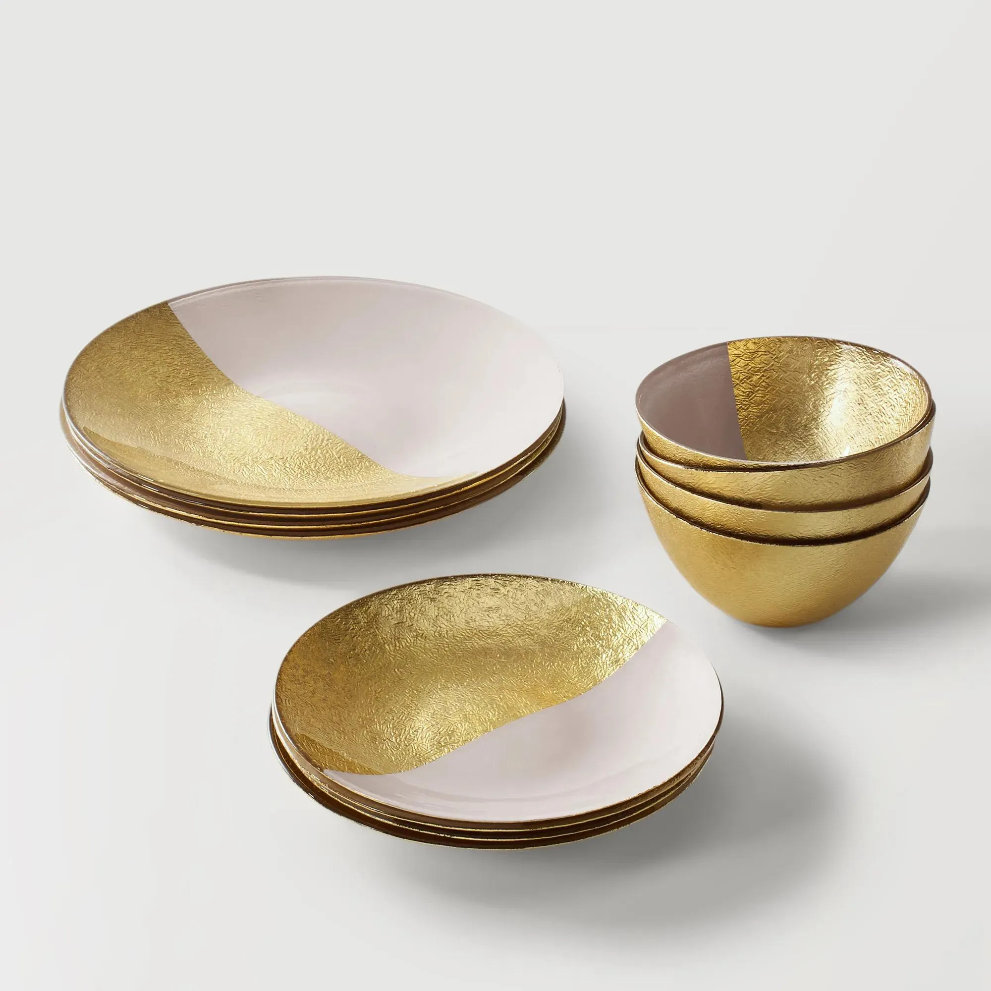 Gemini Dinnerware Sets - White and Gold | Z Gallerie