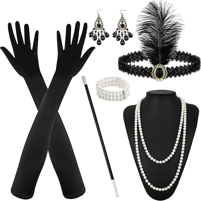6 Teiliges 20er Jahre Accessoires, 20er Jahre Kostüm Damen, 1920 Zubehör Set, Damen Zubehör f... | Amazon (DE)