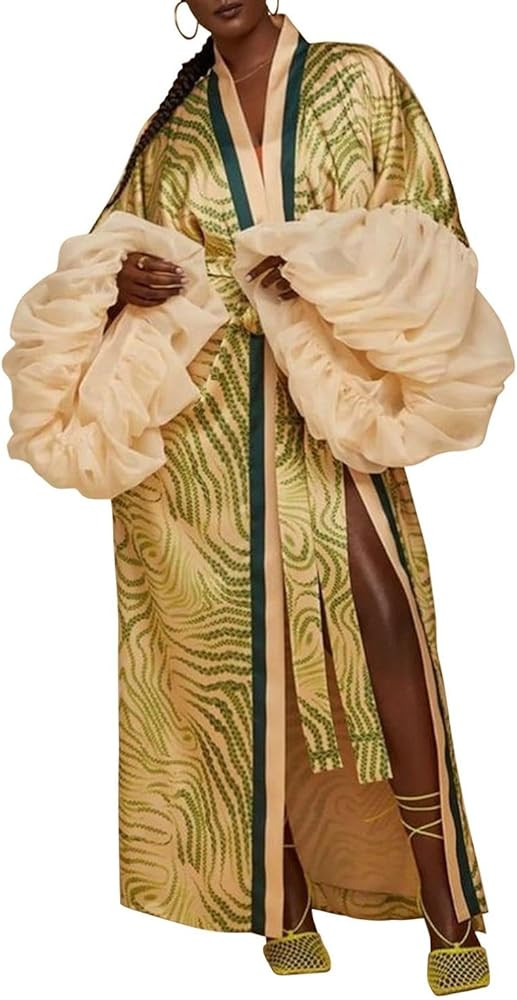 Lightweight Satin Long Kimono Cardigan for Women Swimwear Cover Ups Silk Robe | Amazon (US)