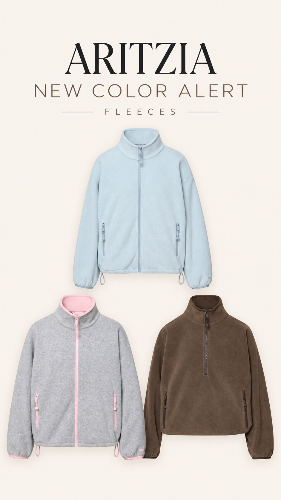 Obsessed with the new fleece  colors ￼😍 @Aritzia