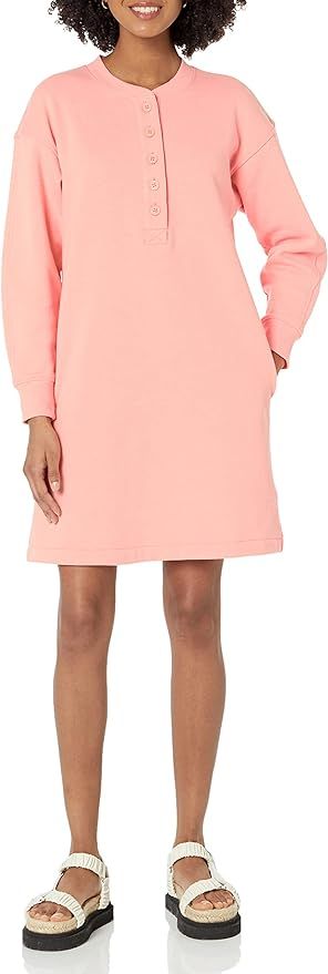 Amazon Essentials Women's Knit Henley Sweatshirt Dress (Available in Plus Size) | Amazon (US)