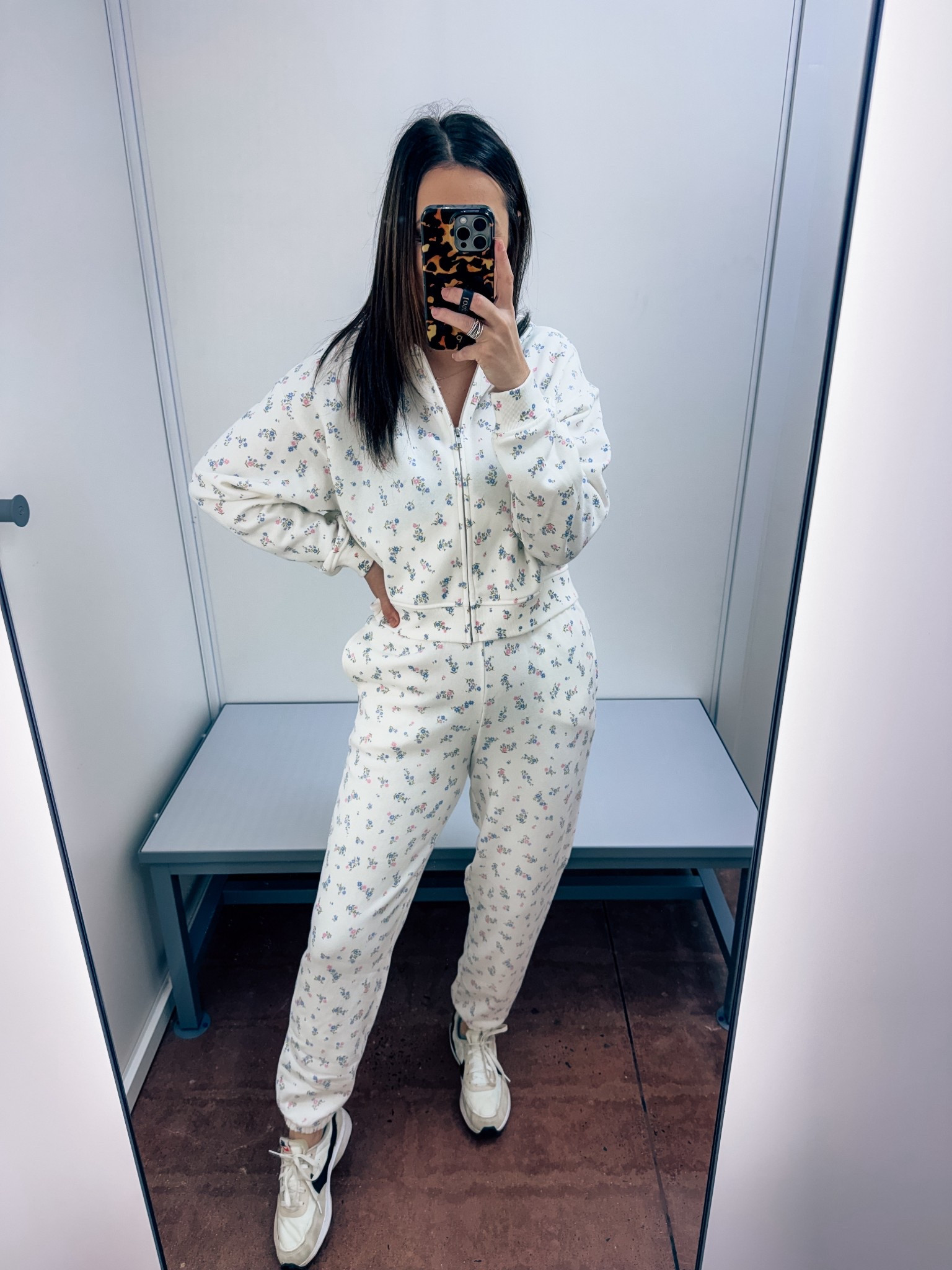 Floral sweatshirt and sweatpants set from Walmart - in a medium in both - spring winter lounge wear 

#LTKSaleAlert #LTKootd #LTKFindsUnder50