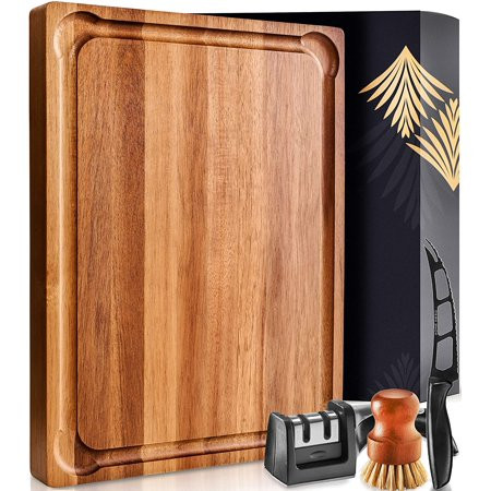 Home Hero Extra Large Wood Cutting Board with Handle - Butcher Block Cutting Board for Kitchen Charcuterie Board 1.5 Thick | Walmart (US)