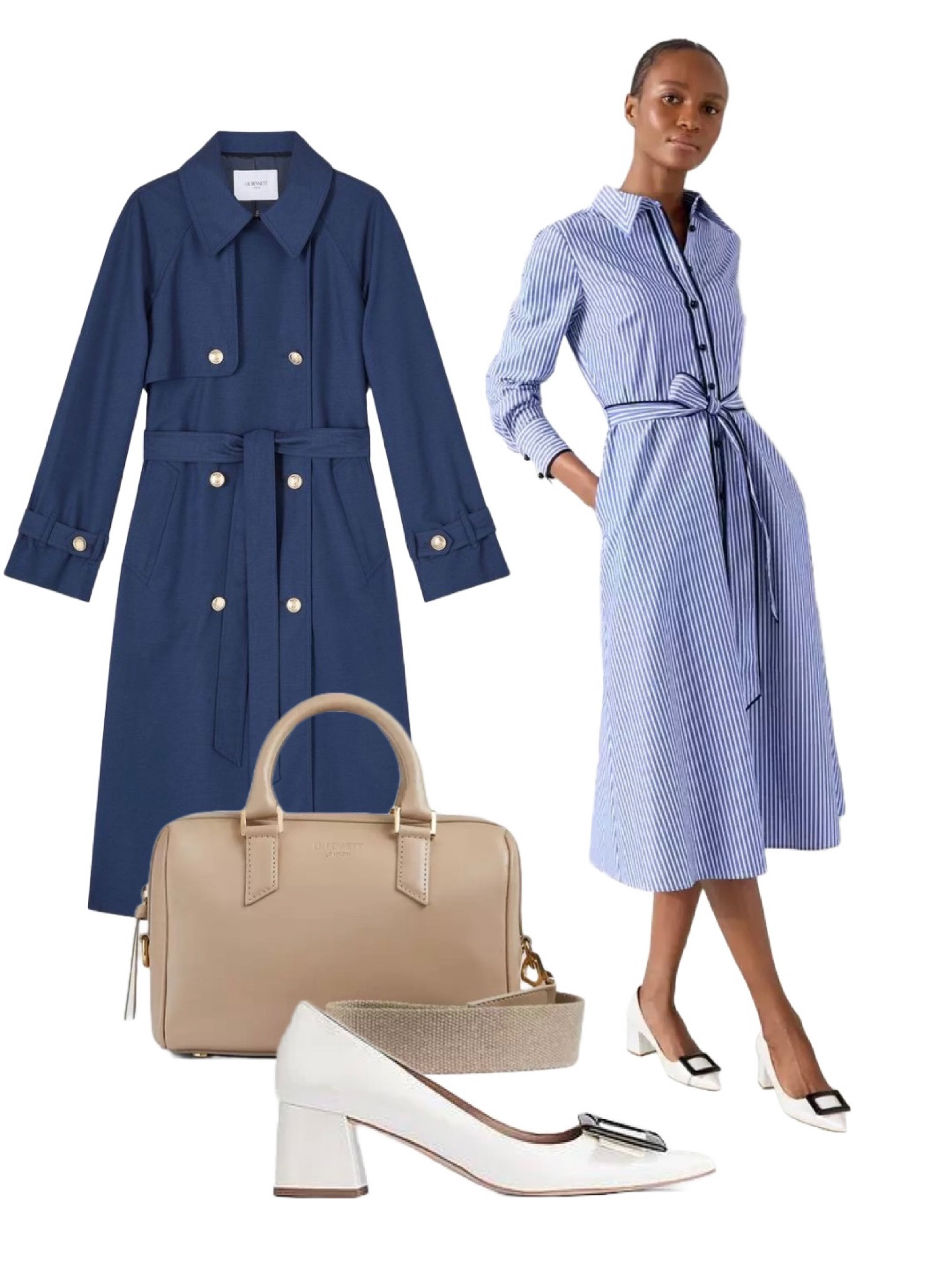 Perfect new arrivals by LK Bennett London and you can enjoy a 15% discount on them all with my code REBECCALIPKINAUTHOR15. The Keaton Navy Double Breasted Trench Coat will see you through all showers 🌧️ looking glamorous, while the Lucan Blue & White Stripe Cotton Shirt Dress is a classic preppy style we all love to wear. Finishing touches are the Fleurette Taupe Crossbody Bag and Tia White & Black Covered Buckle Courts! 

#lkbennett #wimbledonoutfit #trenchcoat #newarrivals #discount