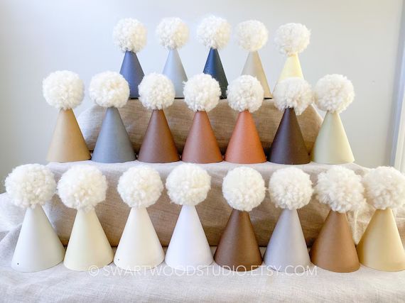 Pom Party Hat - Neutral Rainbow Collection | Etsy (US)