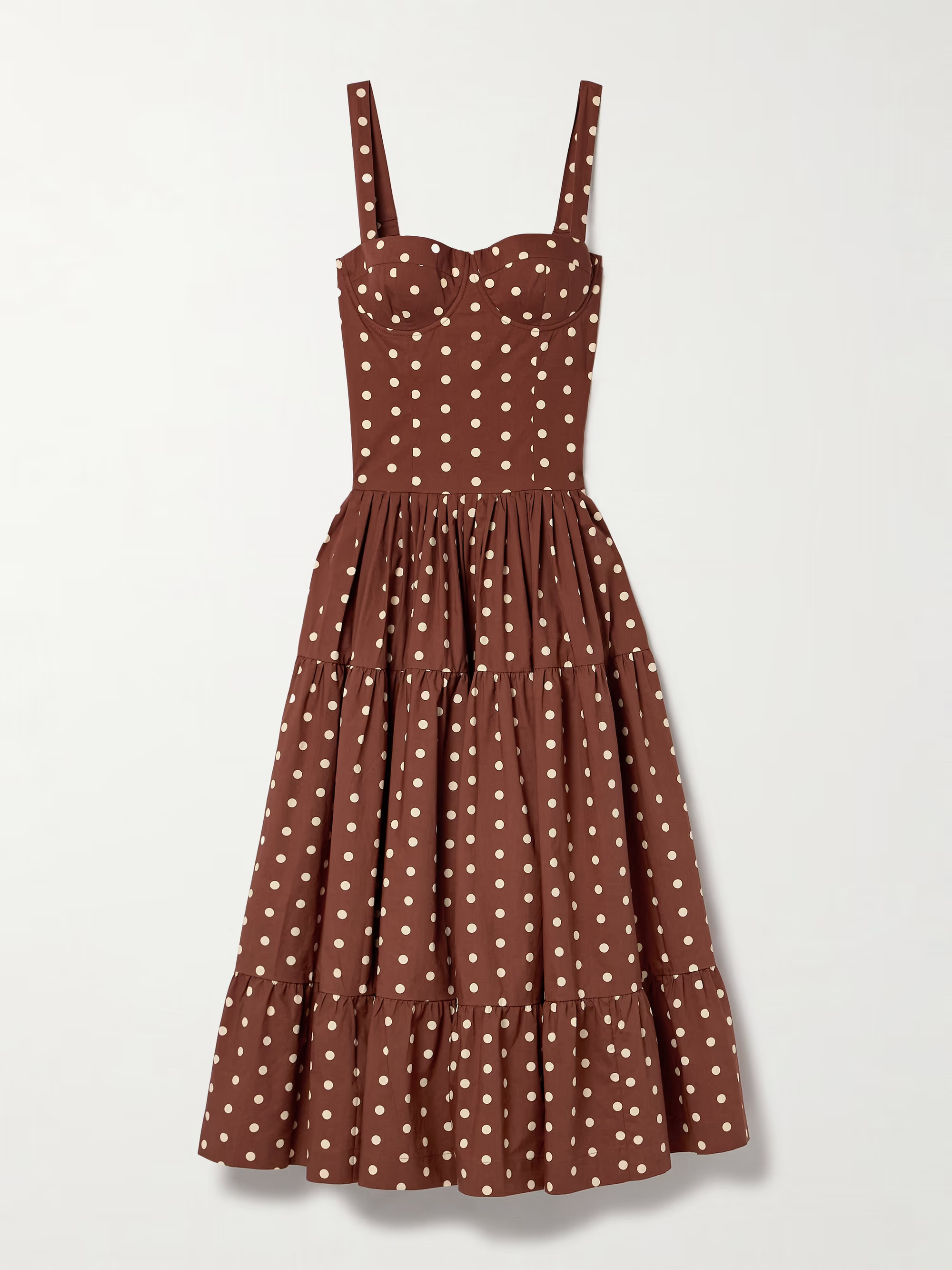 Santiago tiered polka-dot cotton-poplin midi dress | NET-A-PORTER (US)