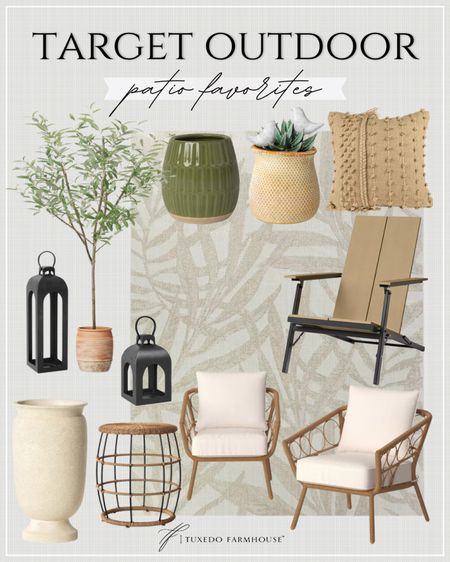 Target Outdoor - Patio Favorites 

Set up your perfect patio with these favorite finds from Target!

Seasonal, Spring, Summer, outdoor, patio, porch, deck, backyard, accent chairs, lantern, plant, furniture, planters, pillows, end tables 

#LTKSeasonal #LTKhome