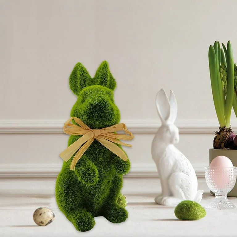 Easter Moss Bunny Figurine, Easter Bunny Topiary 7.9 inch, Bunny Topiary, Bunny Boxwood Topiary L... | Walmart (US)