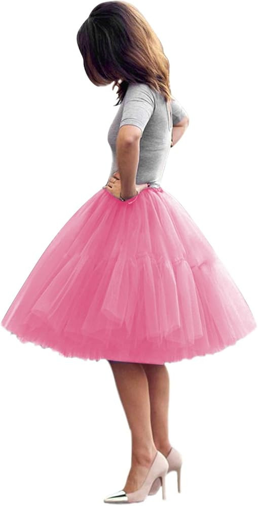 BABYONLINE D.R.E.S.S. Women Tutu Skirt Knee Tulle Skirt Petticoat Skirts Crinoline Rockabilly Tut... | Amazon (US)